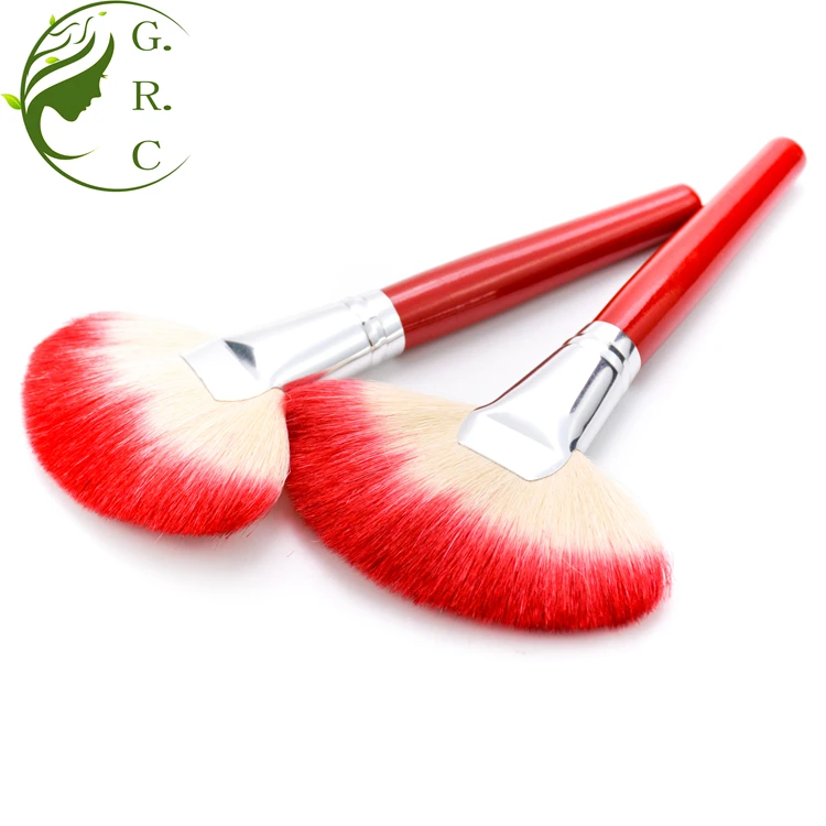 Ceiling fan cleaning brusher professional make up Goat hair brush cleaner face Fan brush private label fan brush face paint