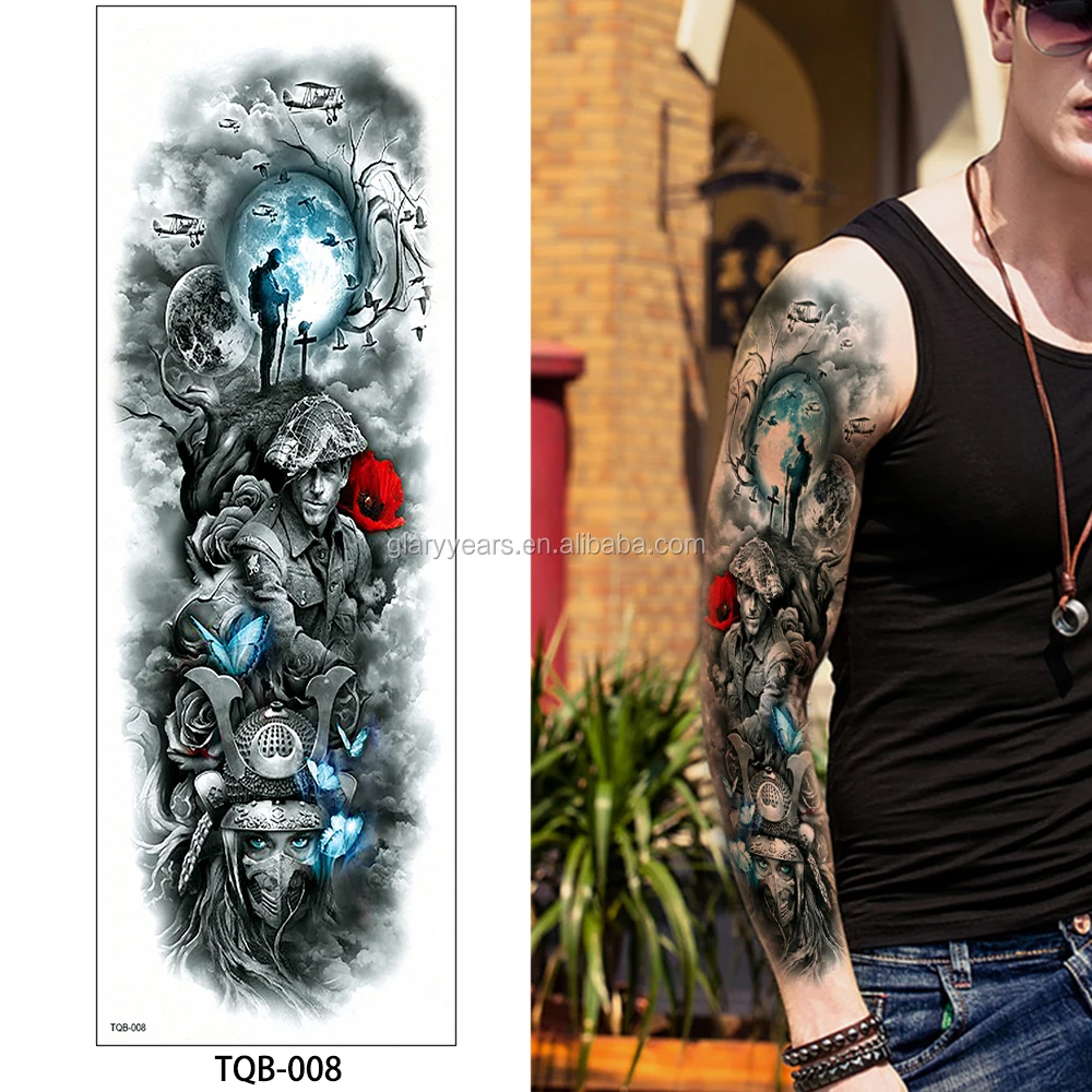 Custom Temporary Waterproof Full Arm New Tattoo Sticker Sleeve Makeup Image
