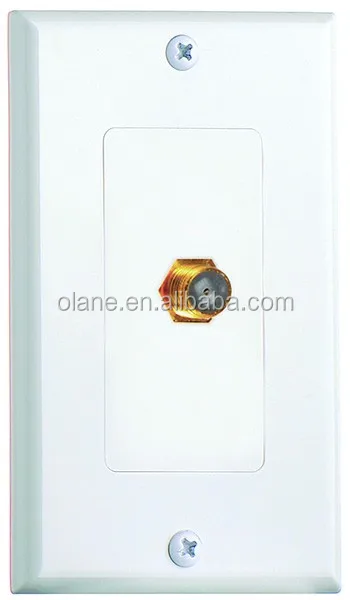 WHITE COAXIAL WALL PLATE PERFECT VISION SINGLE OUTLET F81 CONNECTOR 3 GHZ