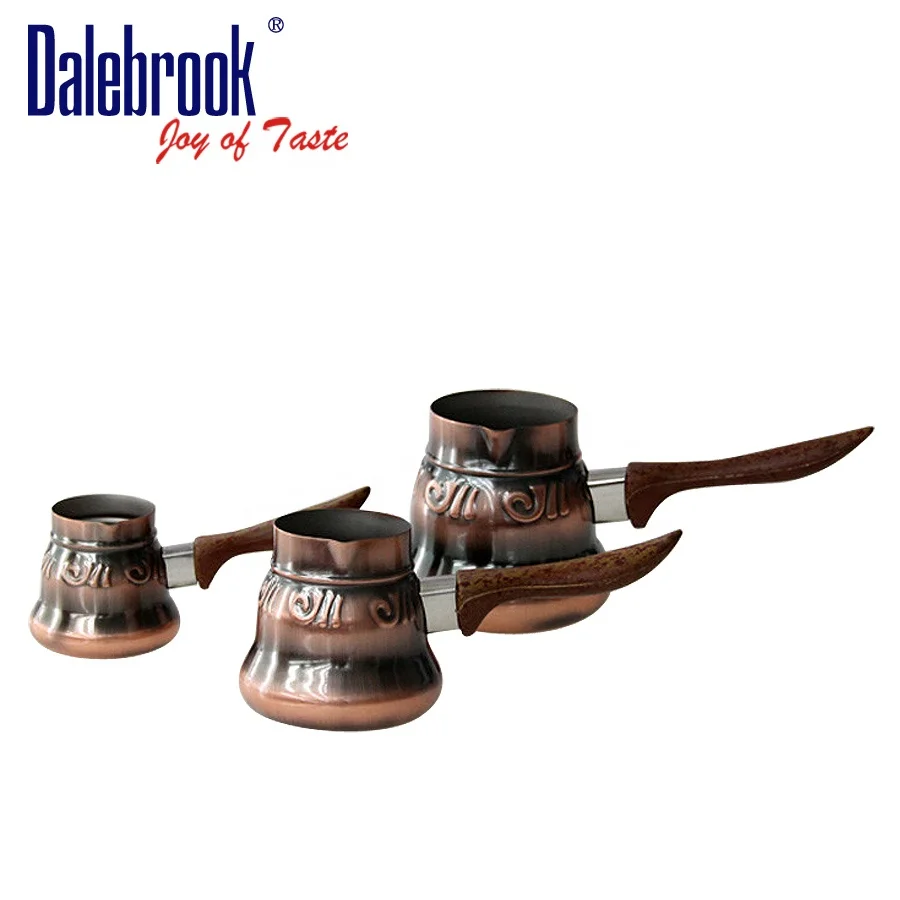 
Dalebrook Turkish Arabic Greek Cezve Ibrik Coffee Warmer Induction Tea Milk Brass Stainless Steel Coffee Pot Cookware Set 