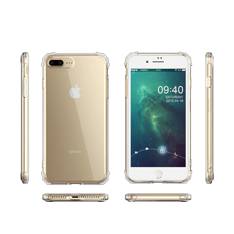 New Arrival High Quality Transparent Soft Tpu Shockproof Case For Iphone 7/8 Plus