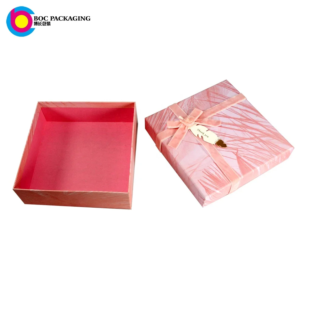 TROPICAL PINK GIFT BOX WITH FLANNELETTE RIBBON