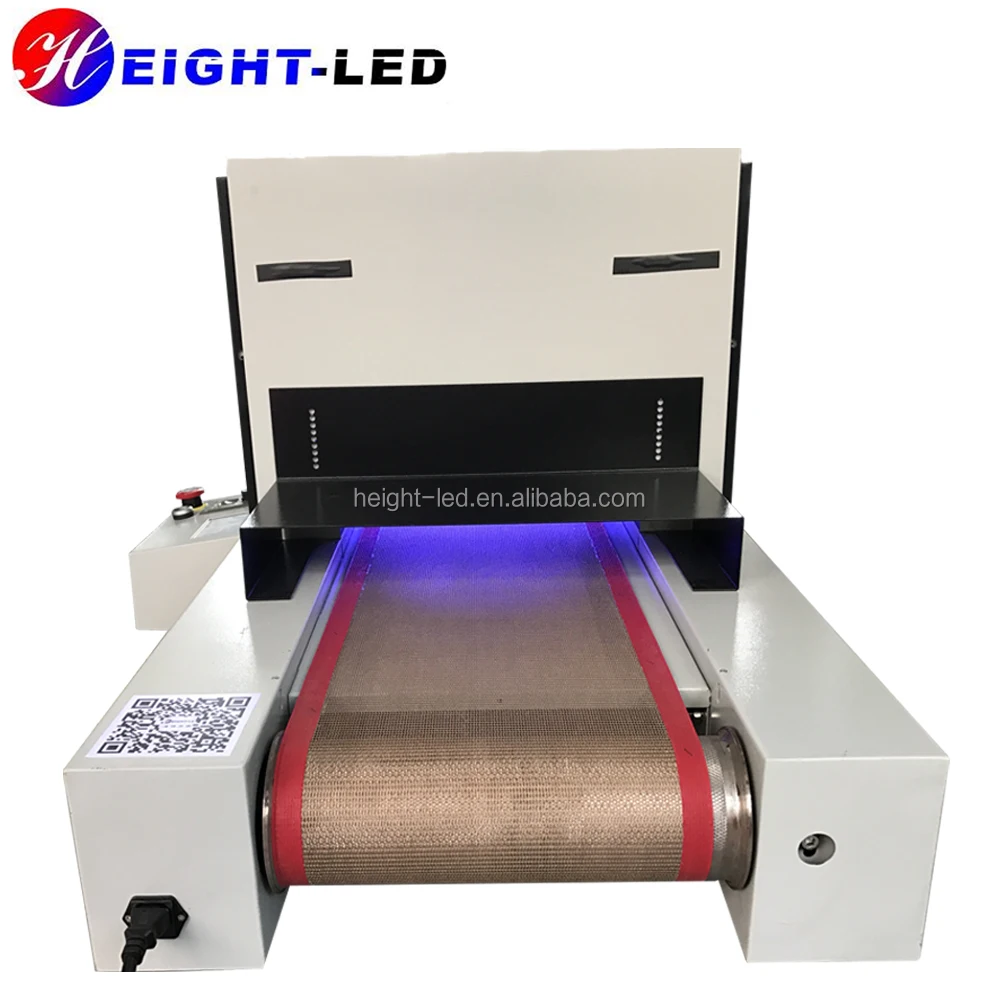 HTLD mini desktop high power UV led glue coating curing machine with conveyor belt.