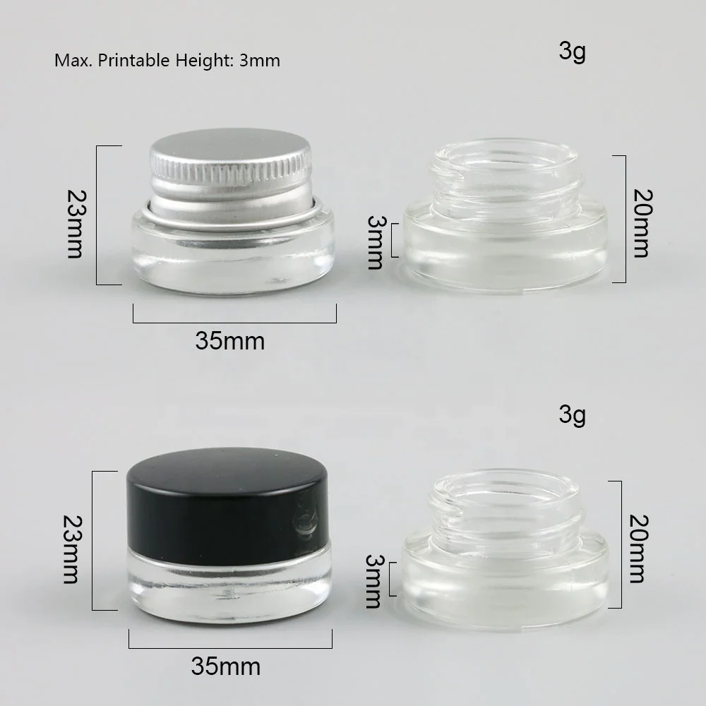 Wholesale 3g Clear Glass Cream Jar Eye Cream Skin Sample Experience Cosmetic Packaging Container Balm Jar