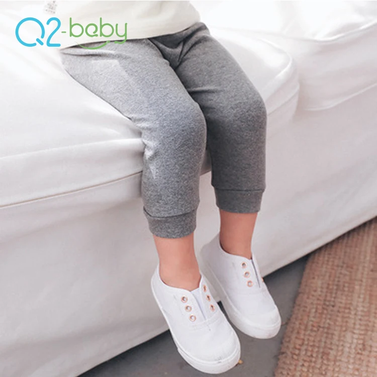 
Q2-baby Solid Colored Infants Long Leggings Plain Cotton Baby Girl Clothes Pants 
