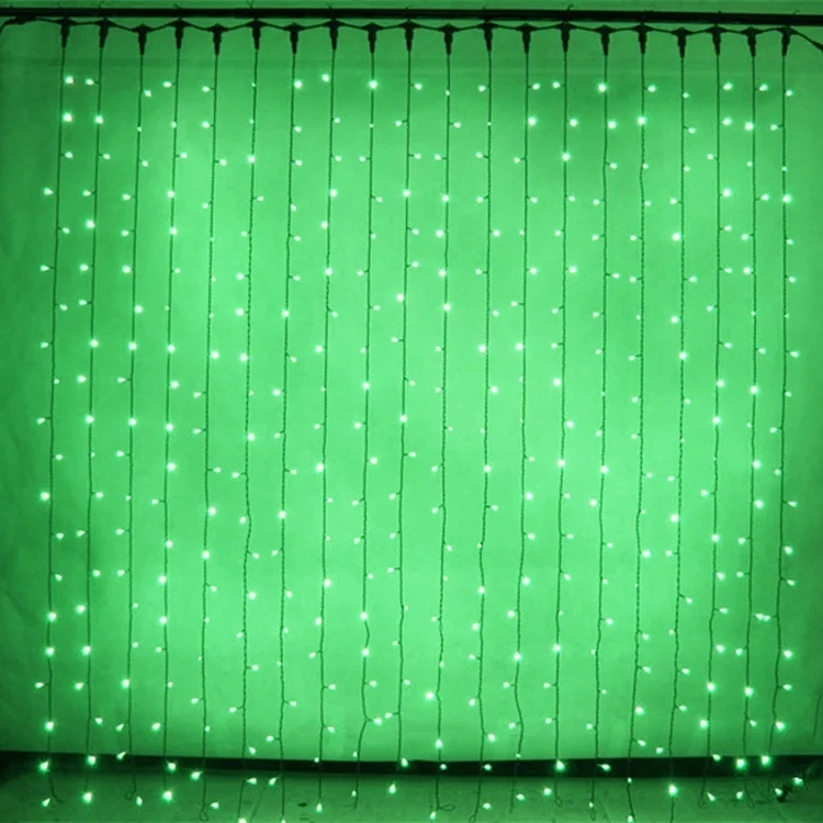 
110V black wire led curtains lights with 900leds 