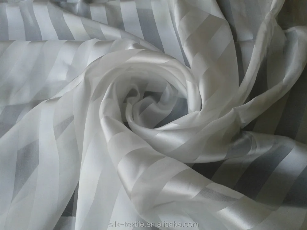 
12mm 5x5cm Stripe chiffion satin pure silk fabric 