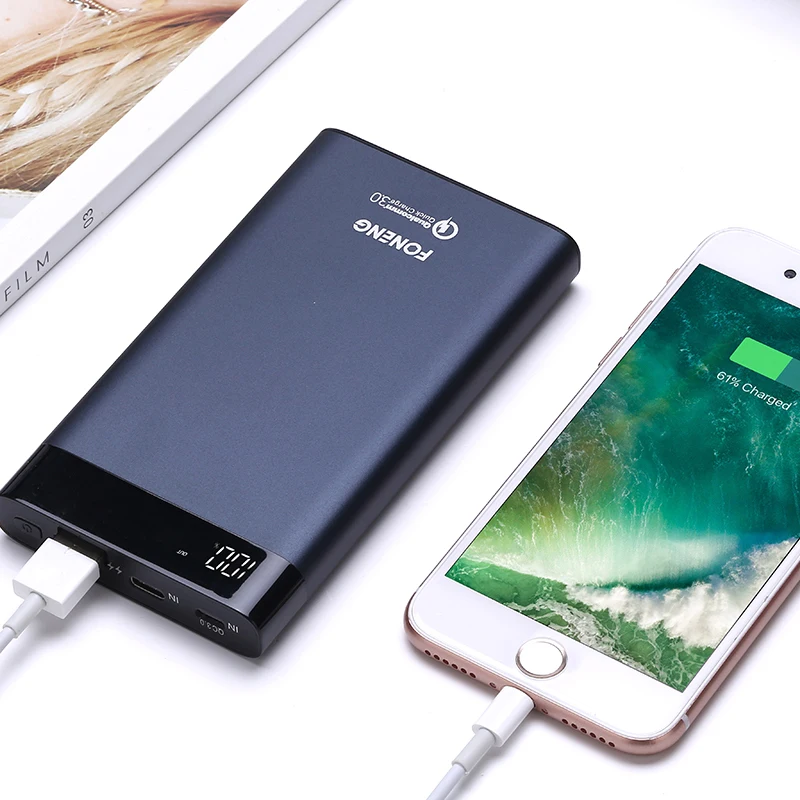 FONENG GT 10000mah QC 3.0 quick charging mobile power bank ,power banks,mobile power supply