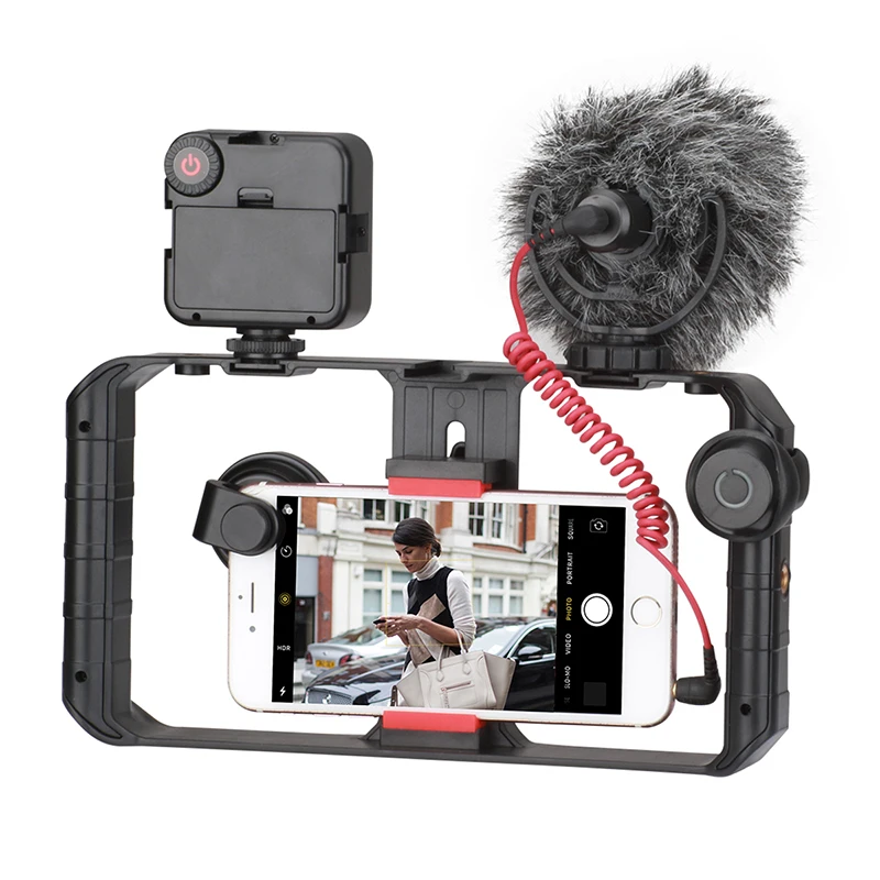Ulanzi U-Rig Pro Smartphone Video Rig w 3 Shoe Mounts Filmmaking Case Handheld Phone Video Stabilizer Grip Tripod Mount Stand Ra