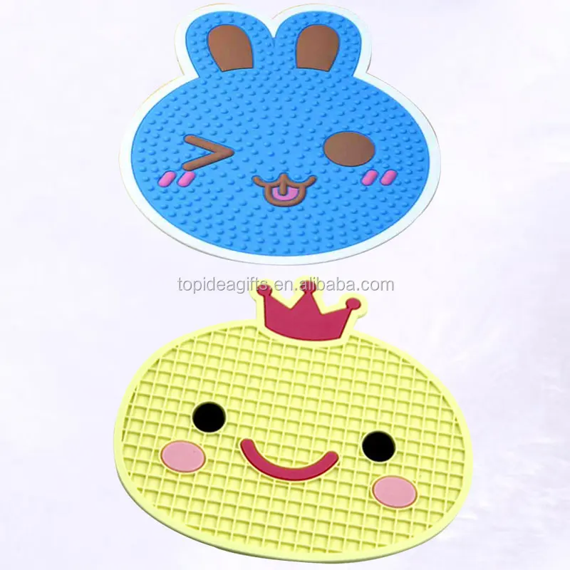 Factory wholesale Rabbit smile face pad anti-slip pvc mat anti-slip rubber mat mobile phone table pvc holder Customized