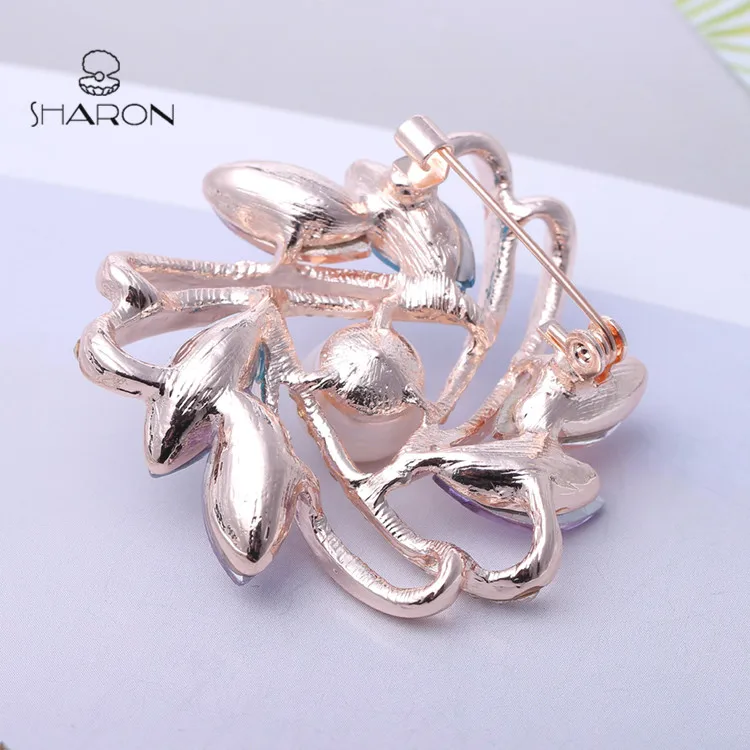 Fashion Women Brooches Colorful Flower Brooch Pearl Pins And Brooches