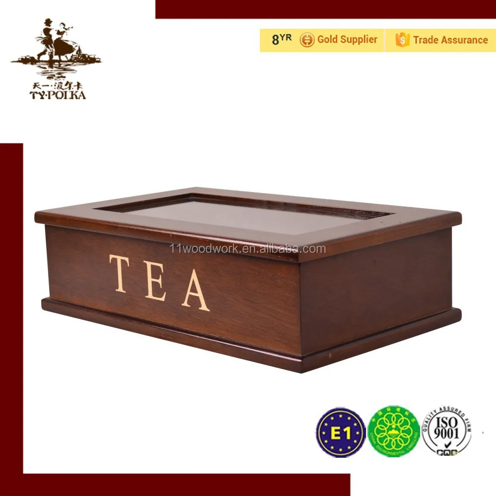 
OEM Accept Lightweight Empty Nature Wood MDF Tea Box 