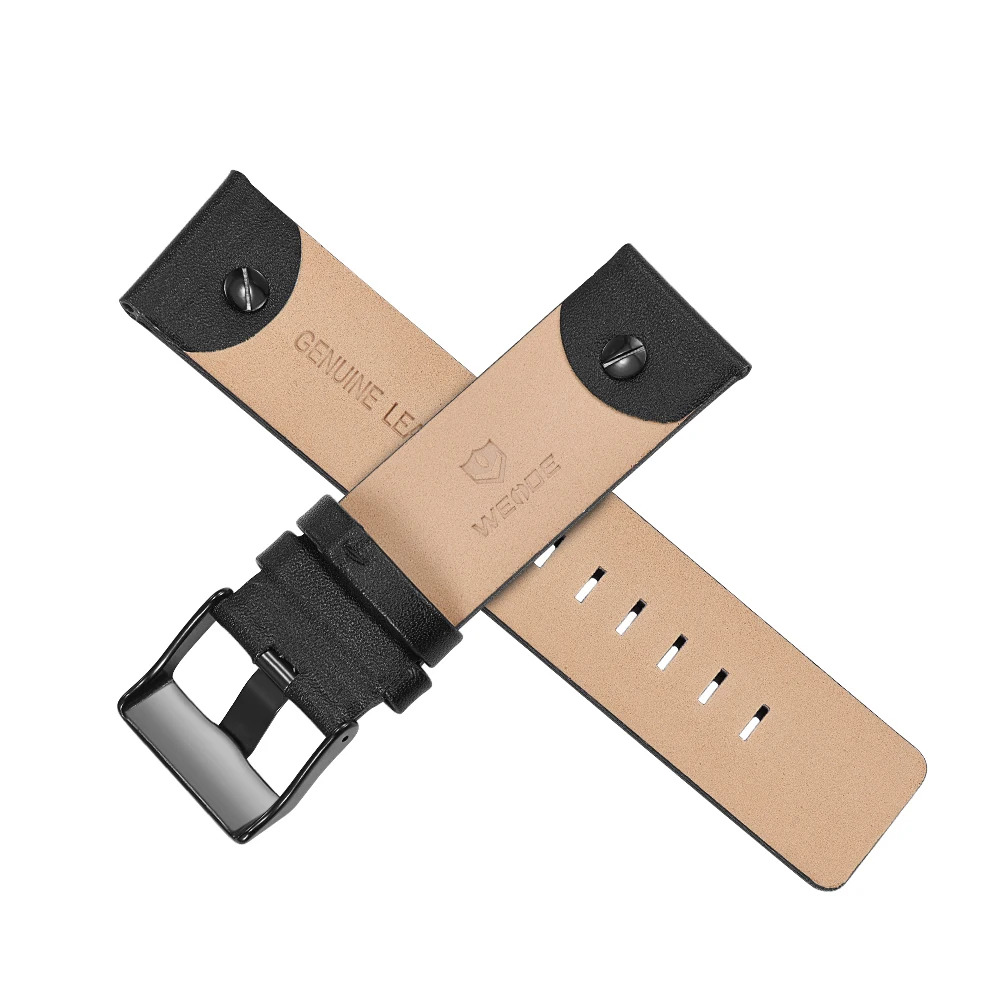 
Brand WEIDE New Arrival Men Original Leather Watch Strap Stainless Steel Buckle 24mm Casual Leather Watchband 