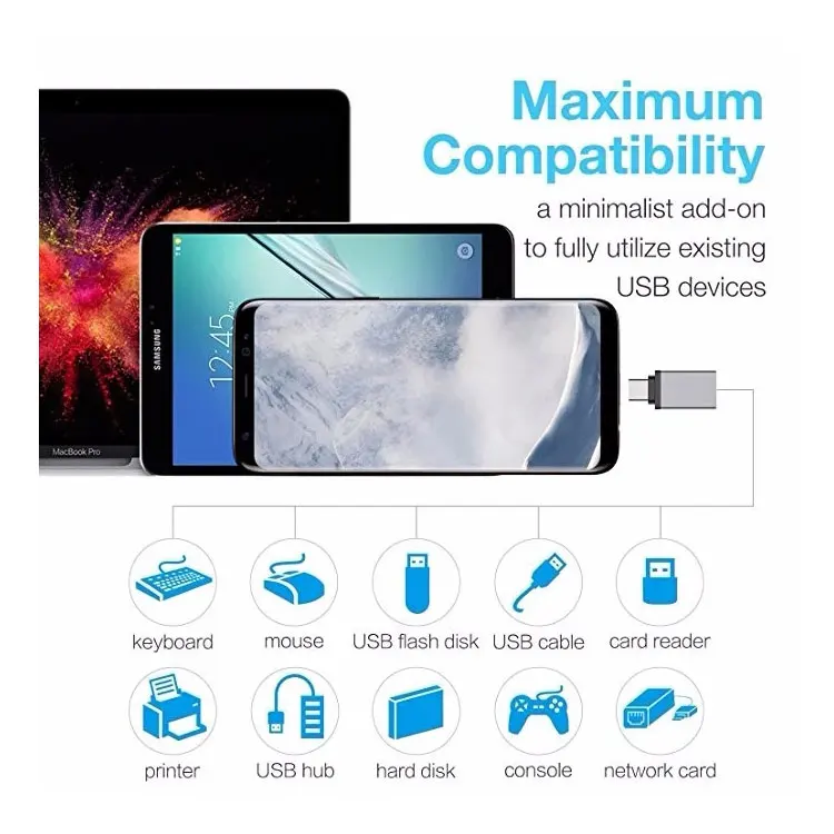 
USB3.1 Type-C to USB3.0 Adaptor Converter USBC OTG Connector USB to USB C Adapter 