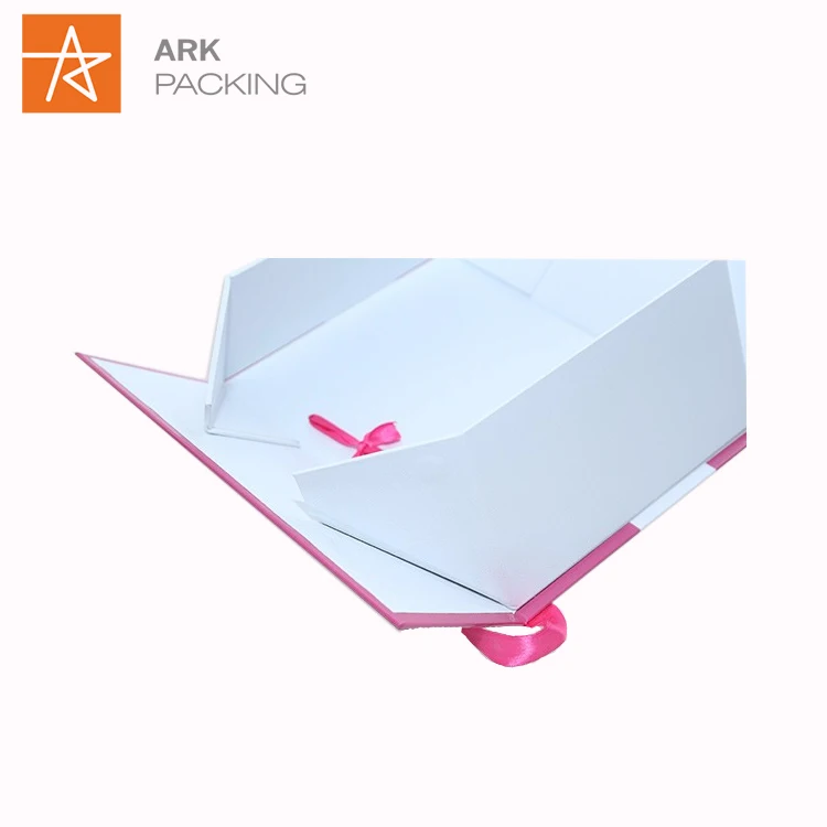 
custom eco-friendly cardboard shipping pink gift paper packing boxes with ribbon Portable shoe 
