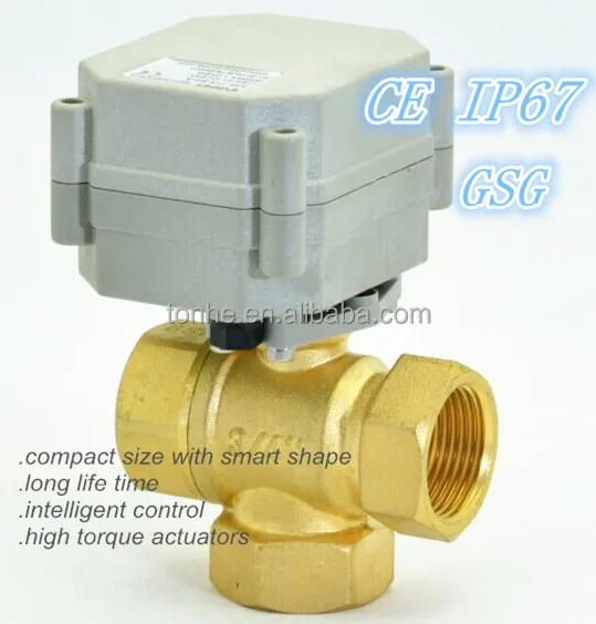 3-way Electric motorized ball valve Electric motor operated valve