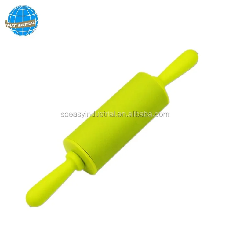 Silicone Rolling Pin Dough Roller for Pizza Cookie with PP Handle