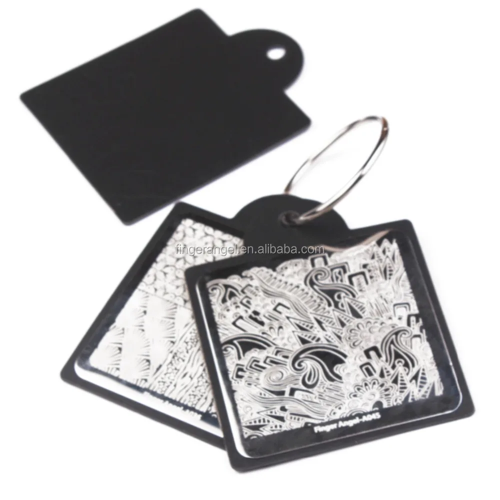 New Custom Design 6x6cm Nail Stamping Templates