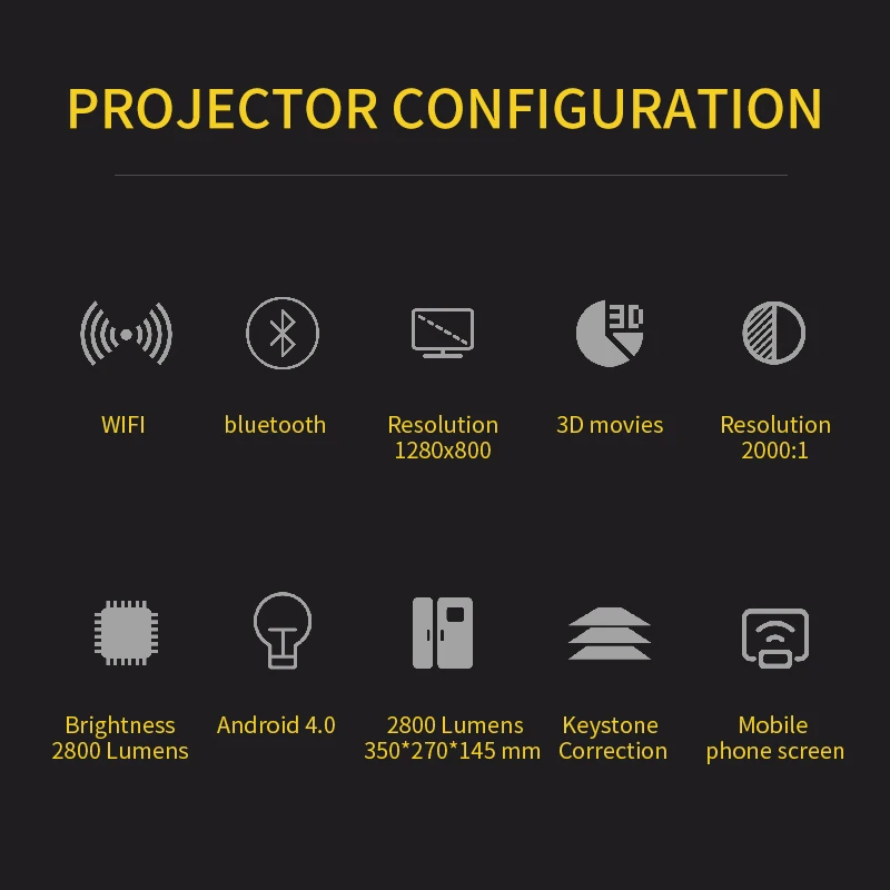 Best Selling Smart 3000Lumens 1080p Multimedia Miracast Airplay TV LCD LED Android Proyector