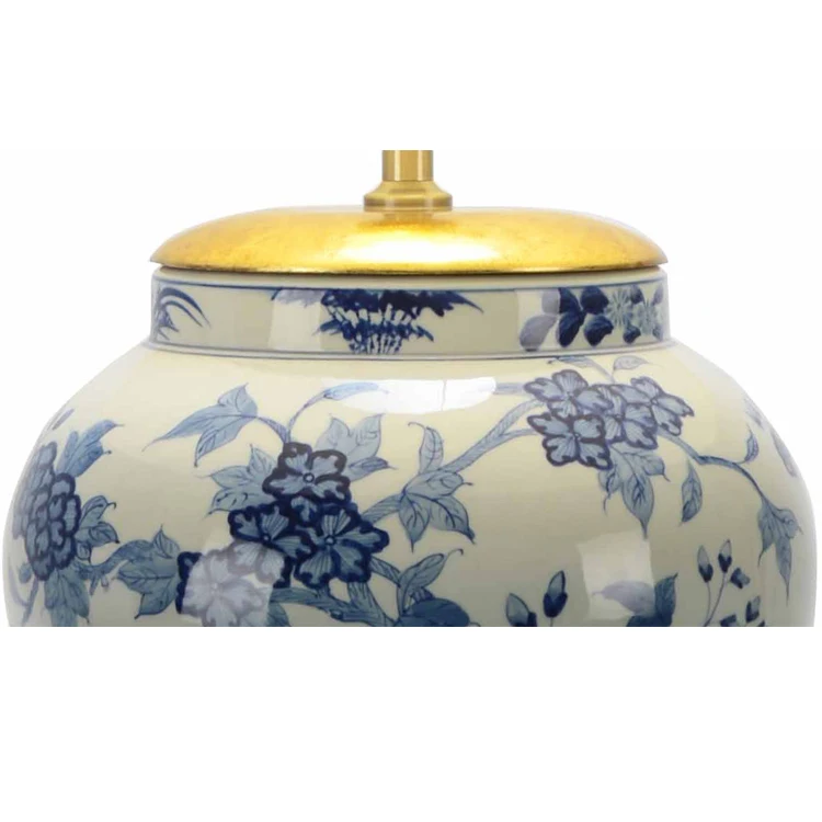 Reasonable Price Wholesale Retro Luxury Home Decoration Blue and White Antique Ceramic Table Lamp for Decor