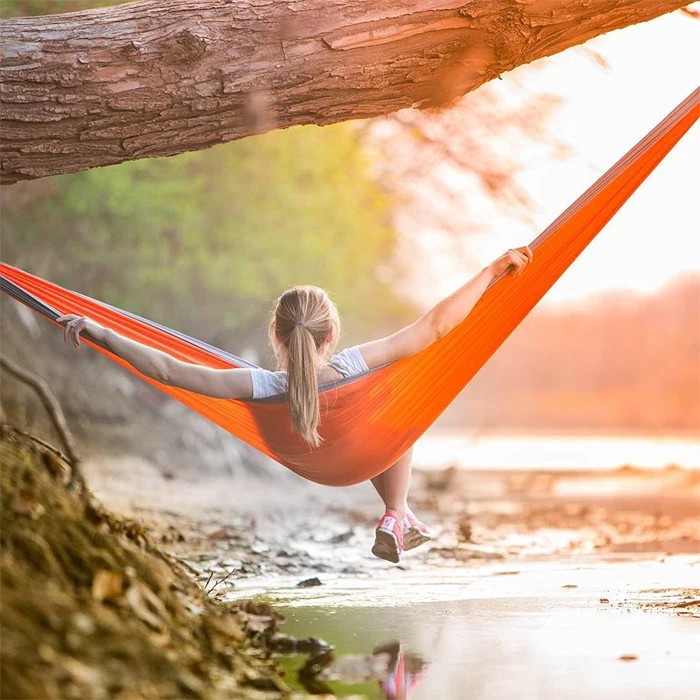 Camping backpacking hammock tent waterproof doubler hamock, hanging swing parachute folding nylon portable hammock