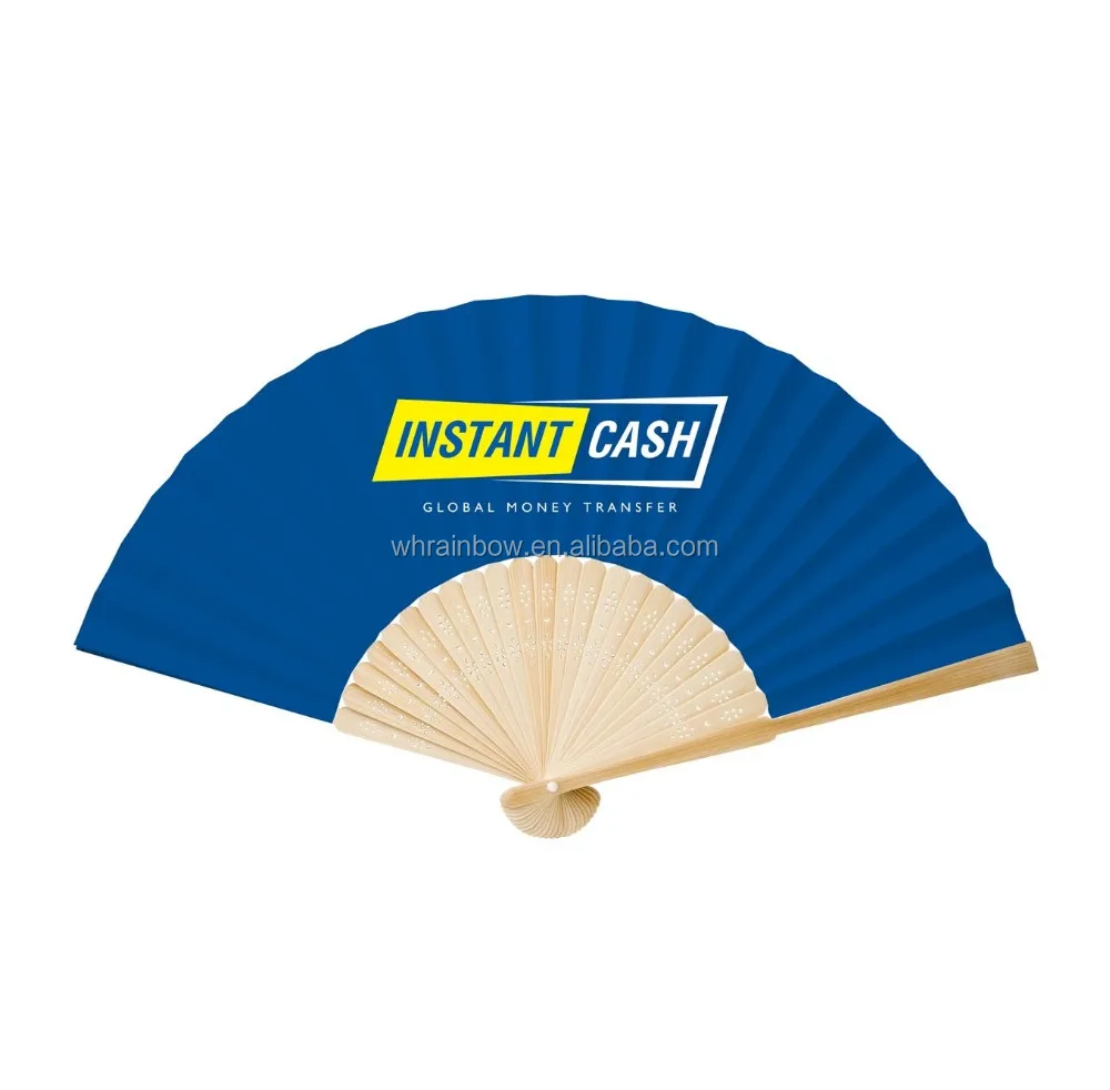21cm foldable hand fan with bamboo frame