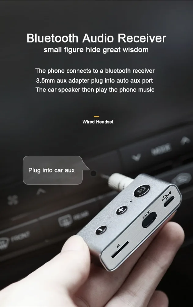 Car Music 3.5mm bluetooth Audio receiver car kit bluetooth receiver BT710