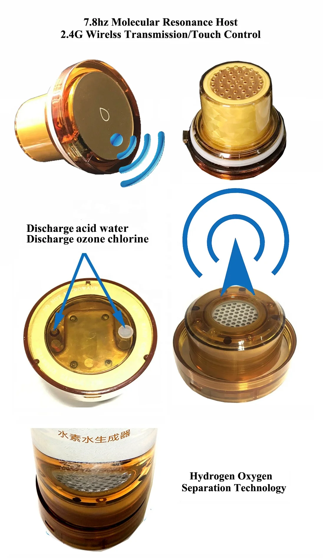 Hot MRETOH Molecular Resonance Effect Water Equipment SPE PEM Hydrogen Generator H2 Alkaline Water Ionizer Water Bottle 500ML