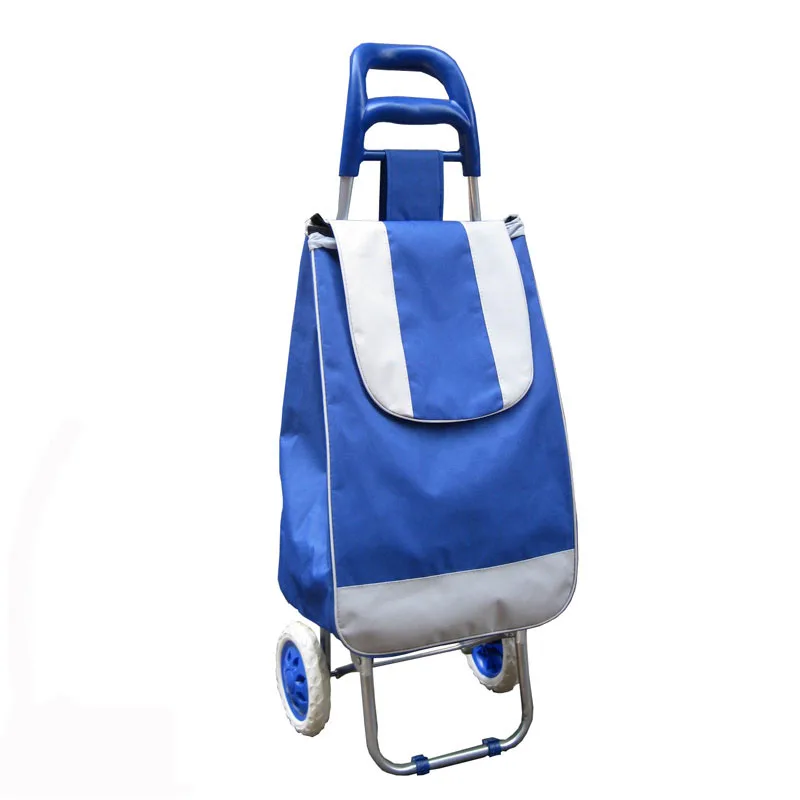 Custom Logo Portable Foldable Large Cart With  Handles Folding Shopping Trolley Bags