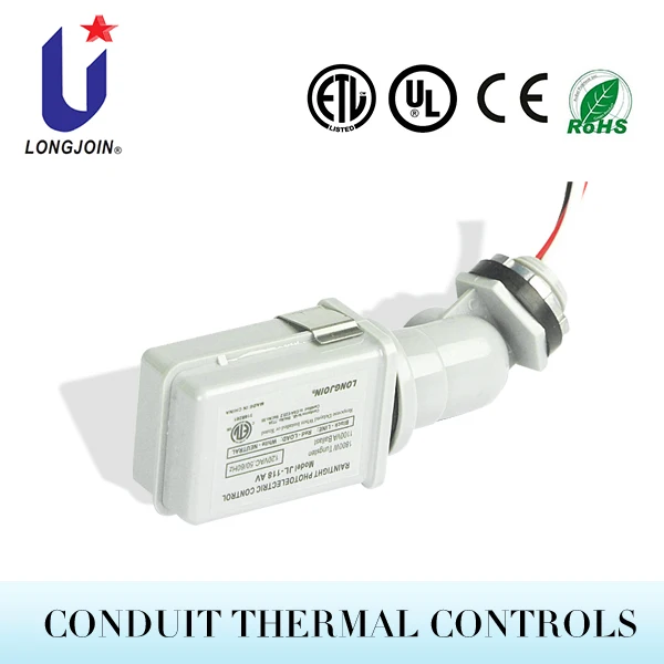 Wire-in 120VAC 240VAC Automatic Light Switch Photoelectric Sensor Rotary Control Unit