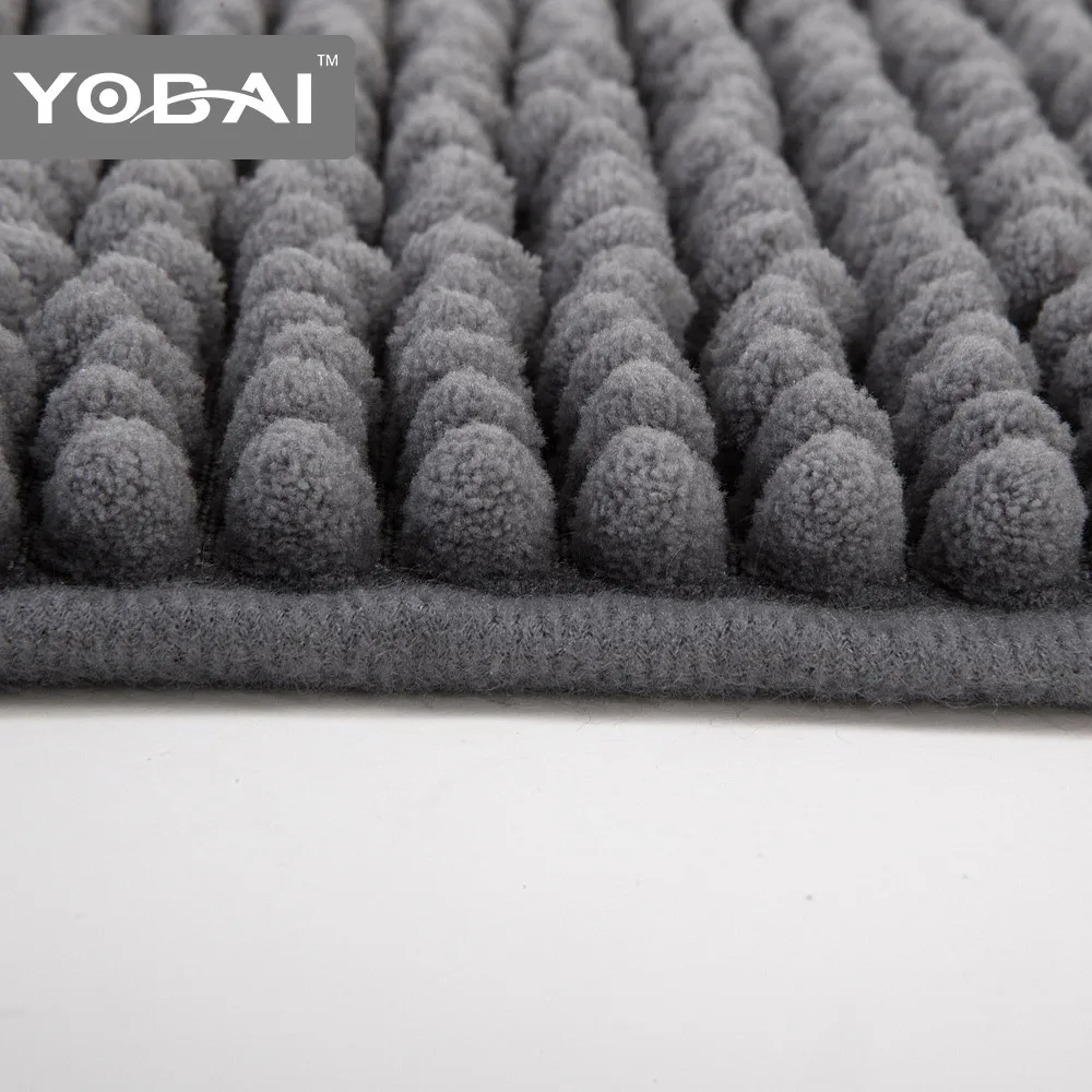 Custom Anti Slip Chenille Towel Non Slip Bath Mat Set