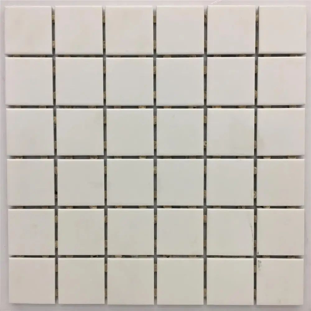china low price ceramic glass mosaic for swimming pool tile porcelain material white mosaic tile square design mosaic tile