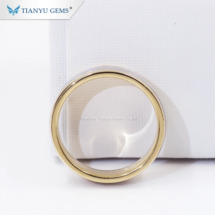 Tianyu gems Customized 14k/18k white&yellow  gold  engagement men ring