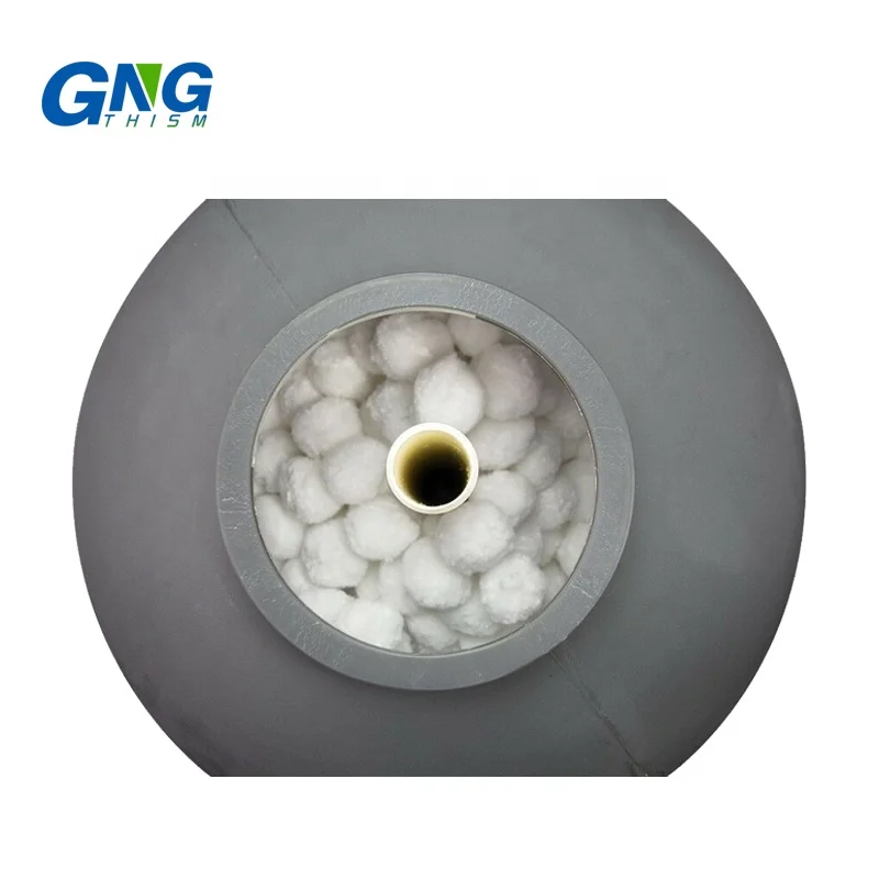 Swimming pool sand filter of polyester fiber ball