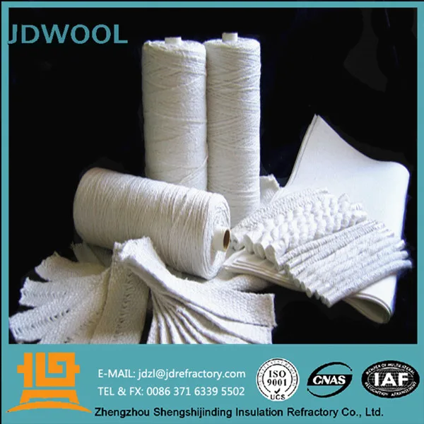 Refractory heat insulation ceramic wool yarn tape rope cloth