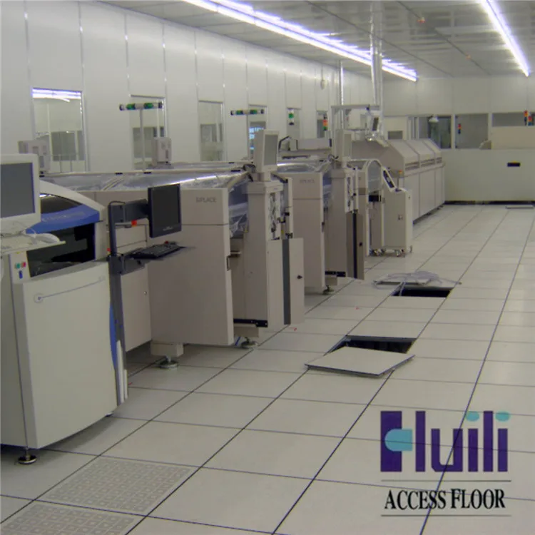 Raised access floor with colorful conductive PVC vinyl tile