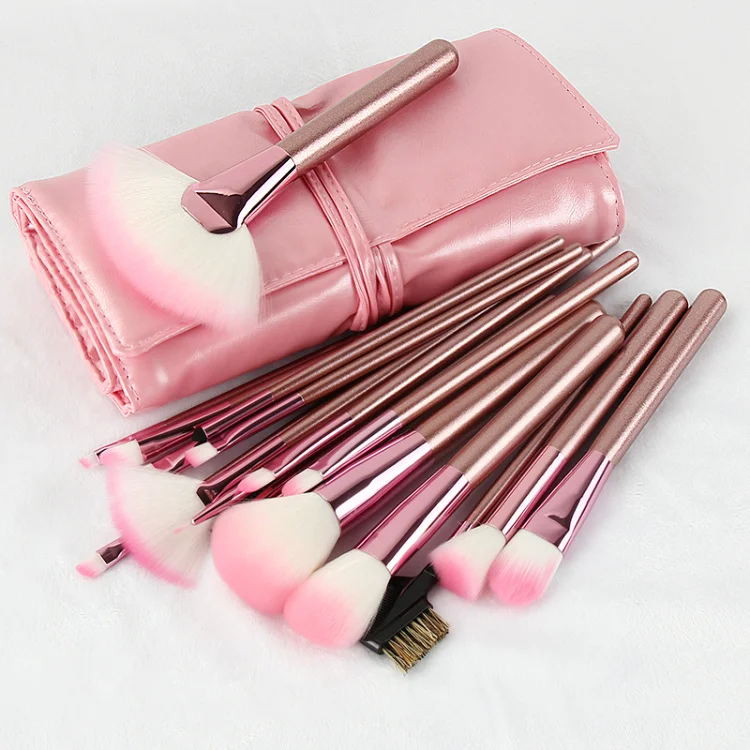 Farmasi Cosmetics Pink Asian Paints Prices Brush Pu Leather Labels 22pcs