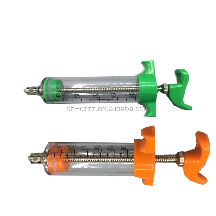animal syringe Medical Plastic Steel TPX veterinary plastic syringe,steel injector
