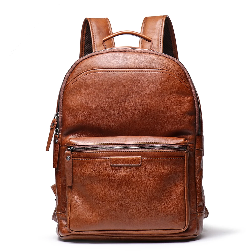 Luojia travel bag back pack genuine leather backpack men 100% pure leather bag full grain leather vintage backpack travel bag