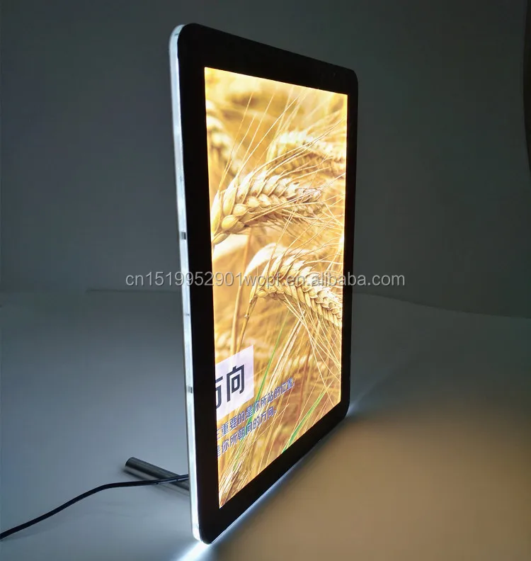 A3 stand acrylic magnetic crystal light box, crystal class led panel with magnets, single side crystal light box