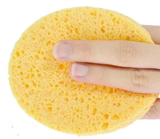 Round shaped Cosmetic compressed cellulose sponge, cleaning sponge, expanded sponge