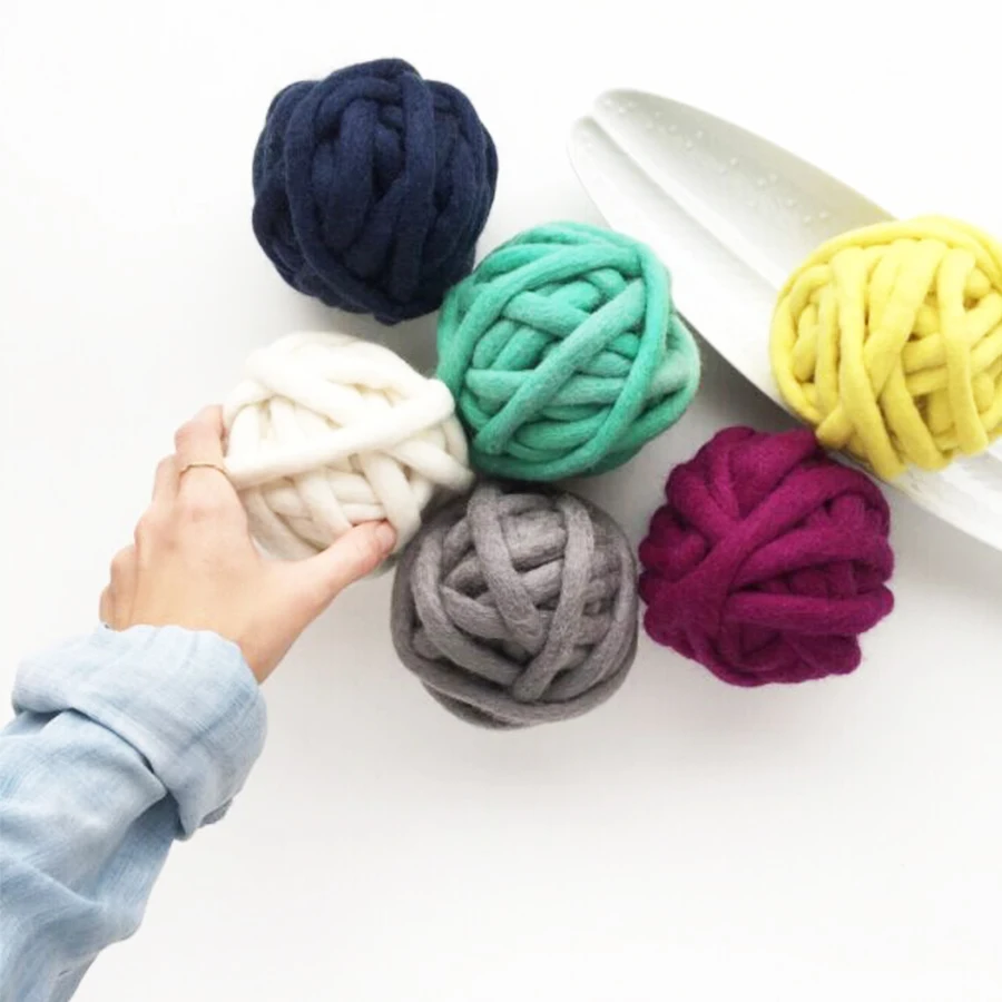 Оптовая продажа фетровой пряжи от китайского производителя Charmkey 10 мм-30 мм, крупная Мериносовая шерстяная пряжа для вязания одеял