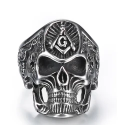AG Masonic freemason plumb Skull цветочный узор байкерское кольцо палец из нержавеющей стали для мужчин и женщин