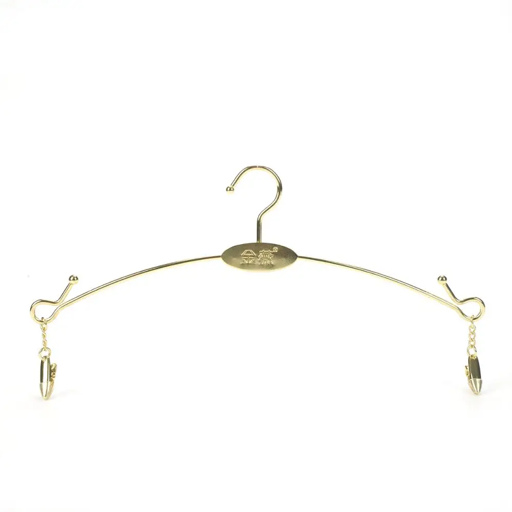 Custom Logo Gold Metal Underwear Hangers for Lingerie Bra