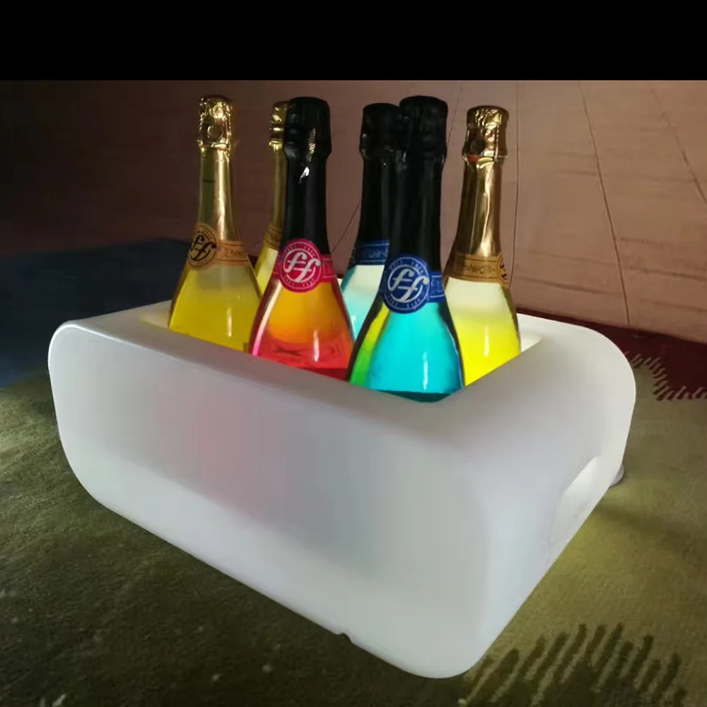 
modern appearance remote control 16 colors changing illuminated led ice bucket cooler portable led party tubs for weddings 