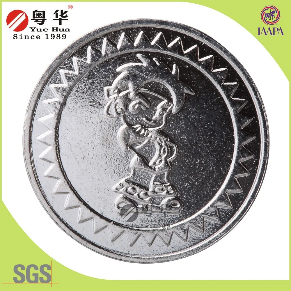 
Promotional silver brass token for amusement 