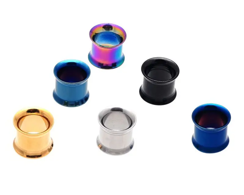 surgical steel polish surgical wholesale sizes piercing ear tunnel double flare tube