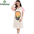 Maternity Nursing Dress for Pregnant Women Summer Short Sleeve Dress Maternity Breastfeeding Loose Cotton Pregnancy Clothes