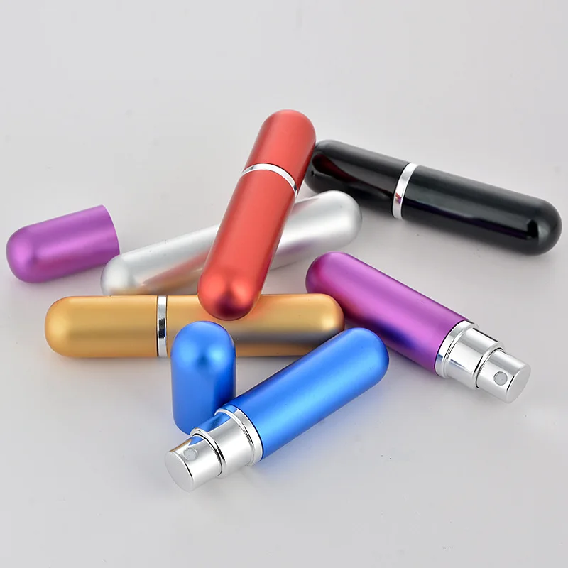 Wholesale vintage refillable 5ml black blue aluminum atomizers for perfume