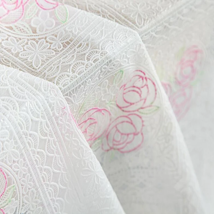 2023 new design PVC lace with color tablecloth roll color lace tablecloth
